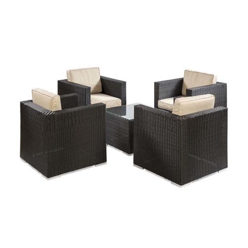 Rattan 4 seat cube sofa set