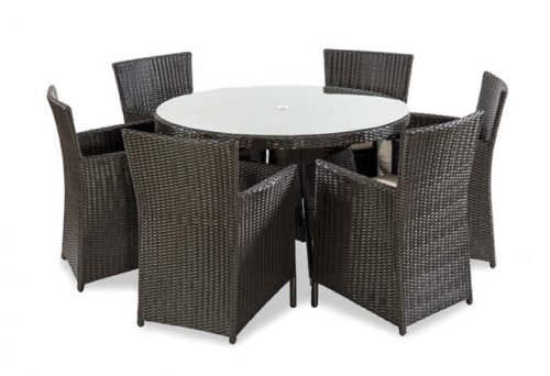 Rattan Round Table 1.2m and 6 Chairs