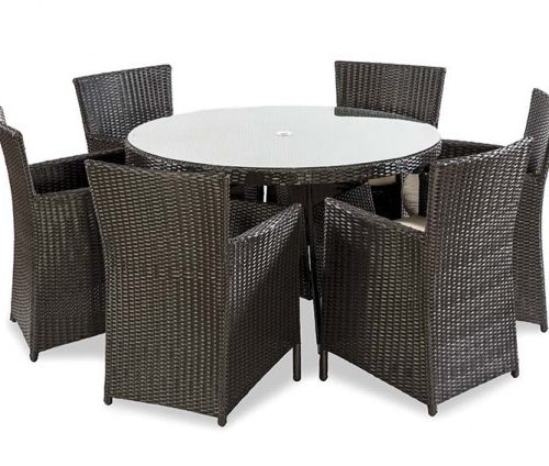 Rattan Round Table 1.2m and 6 Chairs