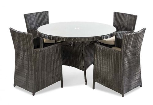 Rattan Table and 4 armchairs set