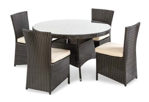 Rattan Round Table 1.2m and Dinning Chairs