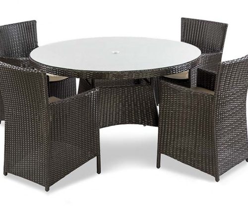 Rattan Round Table 1.35m and Chairs