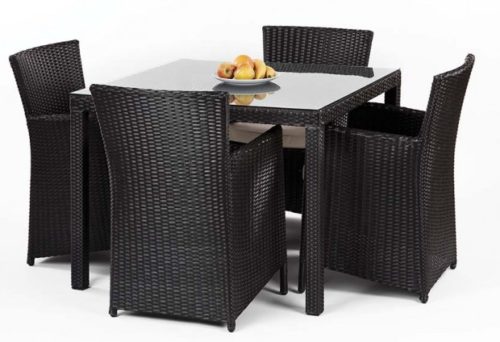 Rattan Table and 4 armchairs set