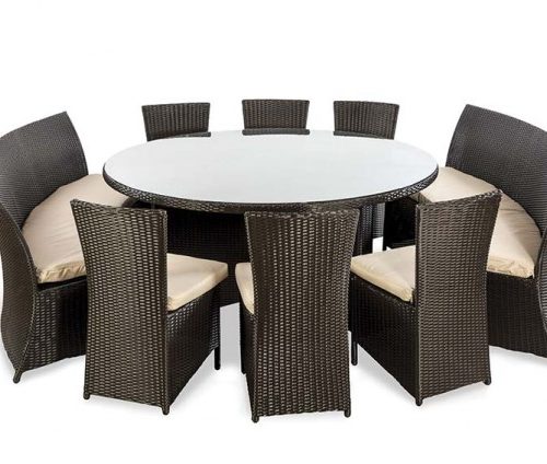 Rattan 6 dining chairs and 2 bench dining set